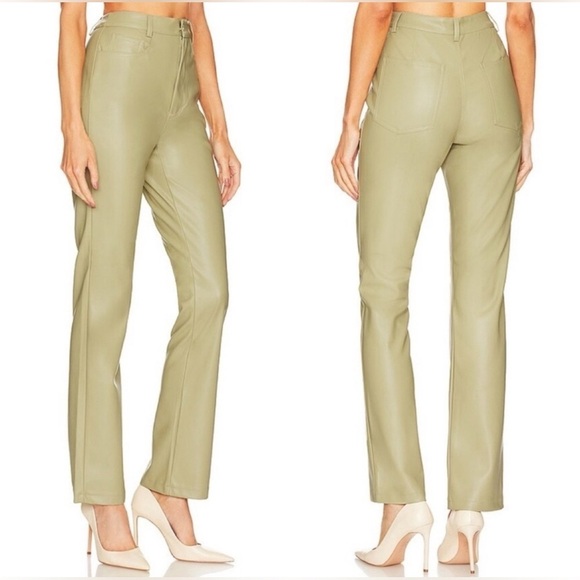 WeWoreWhat Vegan Leather Kickflare Pants Size 25 in Color Oat - Picture 6 of 9